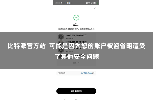 比特派官方站  可能是因为您的账户被盗省略遭受了其他安全问题