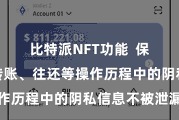 比特派NFT功能  保险用户在转账、往还等操作历程中的阴私信息不被泄漏