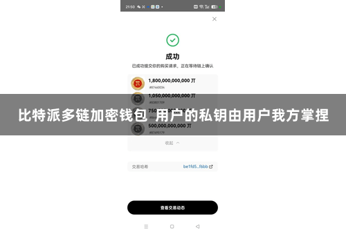 比特派多链加密钱包  用户的私钥由用户我方掌捏