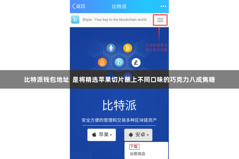 比特派钱包地址  是将精选苹果切片蘸上不同口味的巧克力八成焦糖