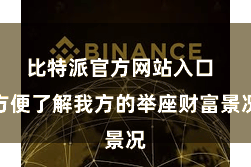 比特派官方网站入口  方便了解我方的举座财富景况