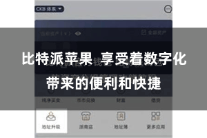 比特派苹果  享受着数字化带来的便利和快捷